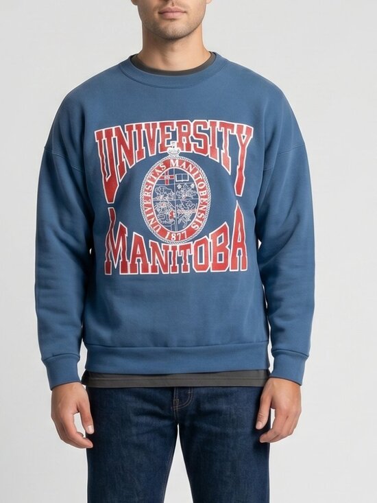 Vintage Other - Vintage University of Manitoba Crewneck Sweatshirt Blue 90s Collegiate Canada L